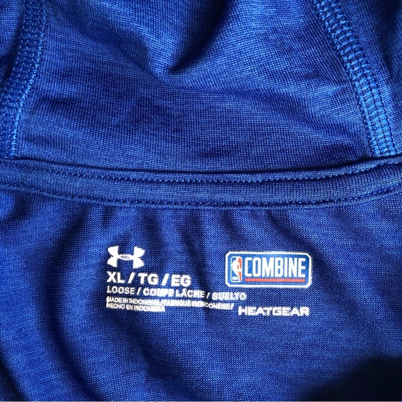 Under Armour NBA Combine New York Knicks Royal Blue Long Sleeve Hoodie Shirt XL - Picture 5 of 11